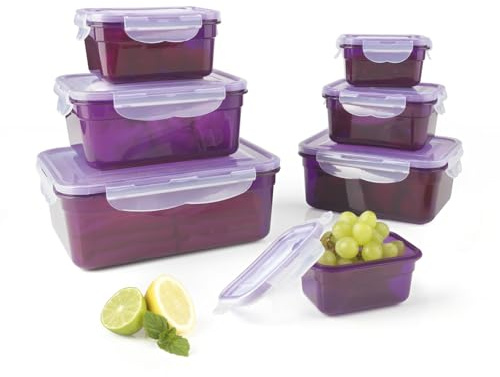 GOURMETmaxx Frischhaltedosen mit Deckel Klick-it 7-Dosen-Set | Aufbewahrungsbox für Meal Prep | Luftdichte, auslaufsichere & stapelbare Vorratsdosen mit Deckel | BPA-frei