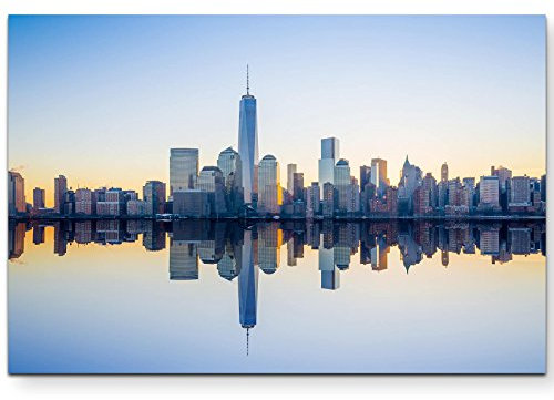 Paul Sinus Art Leinwandbilder | Bilder Leinwand 120x80cm New Yorker Skyline Abend