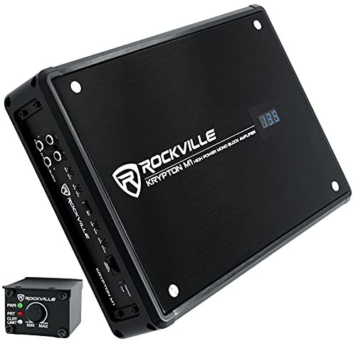 Rockville KRYPTON-M1 2000w Peak/500w RMS Mono 1 Ohm Amplificatore Auto Amplificatore Amplificatore+Telecomando
