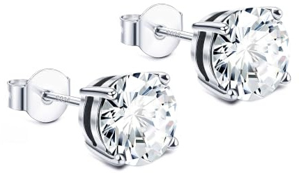 Dochais Zirkon Ohrstecker 925 Sterling Silber für Damen Herren Ohrringe Klein Round Kristall Funkelnd Ohrstecker Hypoallergen Schmuck 3mm/4mm/5mm/8mm