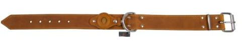 JACK AND VANILLA – AIRTAG Hundehalsband aus öligem Leder – integrierter GPS-Plotter – solide, langlebig, pflegeleicht, weich im Griff – moderner Look – Farbe Cognac, Größe 40 mm x 50 cm
