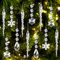 Kiiwah 21 Piezas Acrílico Adorno Colgante Decoración Navideña Carámbanos de Copo de Nieve, Cristal Carámbanos De Gotas Decoracion Colgantes de Navidad, Arbol Navidad Adornos para Invierno Decoracion