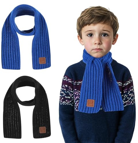 JSTHHTT Écharpe Enfant Unisexe, Écharpe pour Enfants, Hiver chaud Écharpes, Autumn Hiver Tricoté Écharpe, Échape Classique