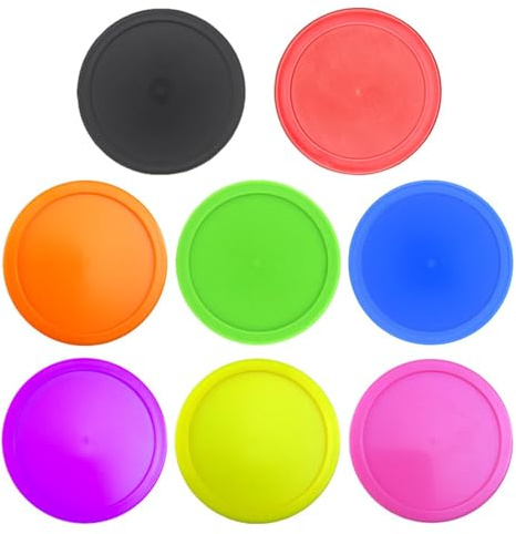 Hockey Puck - Air Hockey Pucks | 8 x flerfärgade ersättningspucks | Ersättande pucks för spelbord Utrustningstillbehör | Lufthockeypaddlar