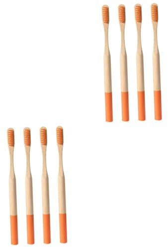 VALICLUD 2 Sätze Umweltfreundliche Bambus Zahnbürste Orangenzahnbürste Für Erwachsene Empfindlich Tragbare Faltbare Ultra Weich Öko Hölzern 4 Stück * 2