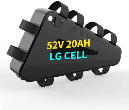 Litiumtriangelbatteri för elcykel, 48 V, 52 V, 20 Ah Triangulärt batteri för elcykel med snabbladdare + BMS för motorcykel 350–2 000 W, terrängcykel (52 V 20 Ah)