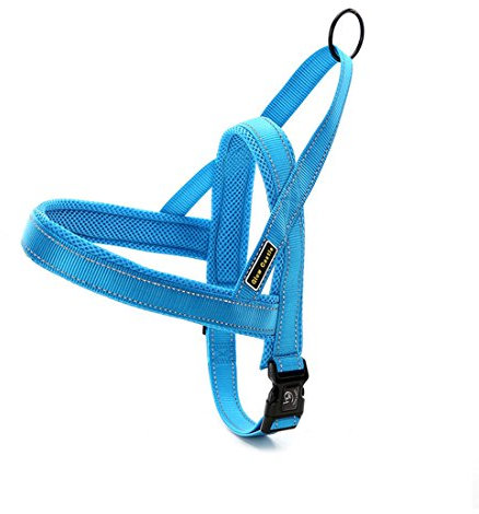 Hundegeschirr Mesh Welpengeschirr Nylon Norwegergeschirr Soft Vest Harness Brustgeschirre Reflektierende Sicherheitsgeschirr Brustgurt für Kleine, Mittlere und Große Hunde (XS, blau)