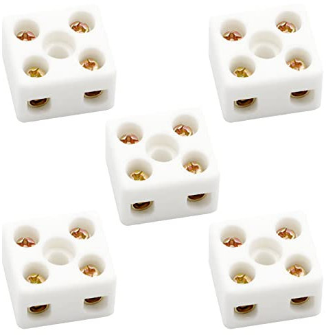 GUBCUB - Morsettiere in ceramica a 2 vie ad alta temperatura, connettori in ceramica per cavi elettrici