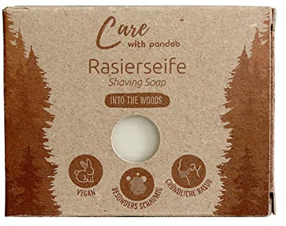 pandoo Rasierseifen 100g | Into the Woods | Rasiercreme für eine sanfte Rasur | Für Männer und Frauen | 1 Stück