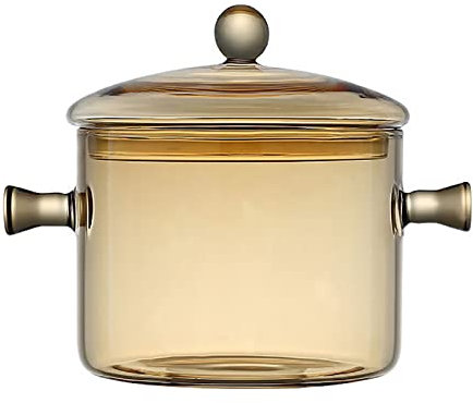 Beheizbarer Kochtopf aus Glas, transparenter Suppentopf, Glastopf mit Deckel und Griff, Suppentopf, hitzebeständige Glaspfanne, transparenter Suppentopf, Kochtopf aus Borosilikatgl