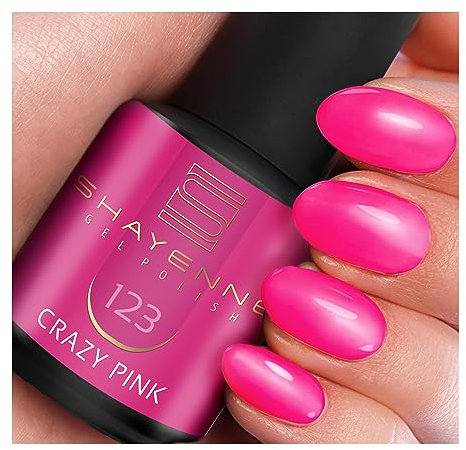 SHAYENNE UV Gel Nagellack - 123 Crazy Pink Rosa 15 ml - Langanhaltend, Kratzfest & Hochglänzend - Profi-Qualität - LED kompatibel - Perfekt für Zuhause & Studio - Made in Germany