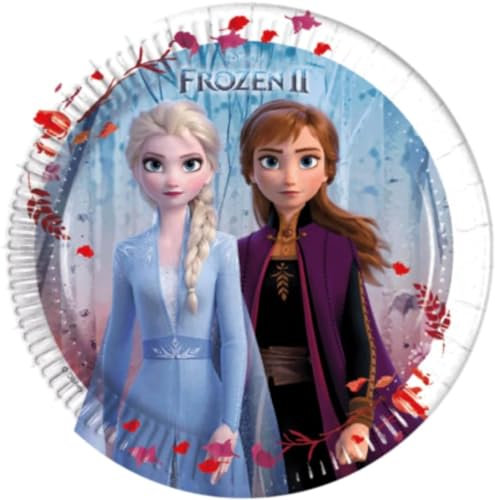 Lote de 24 Platos juveniles Decorativos de Cartón Frozen Vajillas Detalles y Regalos Baratos para Fiestas de Cumpleaños, Bodas, Bautizos y Comuniones. AB