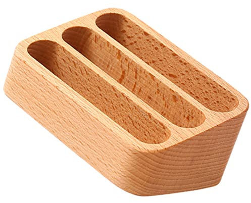STOBOK Holz Visitenkartenhalter Mit Fächern Robuster Tischständer Für Büro Und Empfang Stilvolle Kartenaufbewahrung Mit Rutschfestem Boden Elegantes Design Aus Buchenholz Für