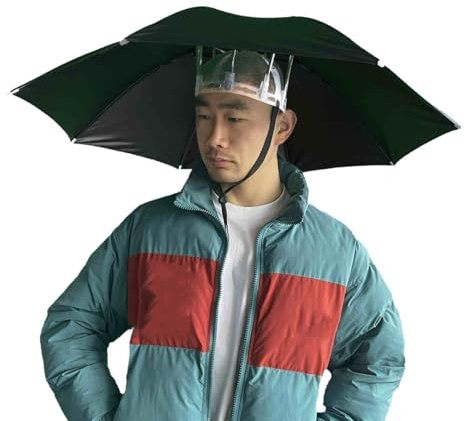 Vllentin Parapluie Parasol Chapeau,Chapeau De Parasol Pliable,Chapeau Parapluie De PêChe,Casquette Parapluie,avec Bandeau RéGlable,pour Le Jardinage,La PêChe,Les Voyages Et Le Camping