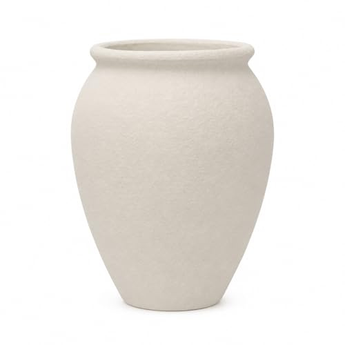 newgarden Fioriera per esterni, rotonda, bianca, grande, 80 cm, resistente alle intemperie, leggera e durevole, per giardino, terrazza, patio e interni decorativi moderni, Begonia 80 High Bianco