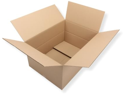 2 St. Faltkarton 800x600x400 2-wellig braun 2.40 BC-Welle Versandverpackung 80x60x40 Umzugs Bücherkartons mit Zusatzriller in der Mitte