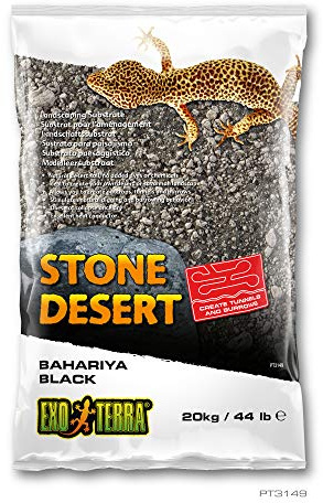 EXO TERRA PT3149 - Substrato paesaggistico Bahariya Black Stone Desert per terrari, 20 kg, Colore: Nero