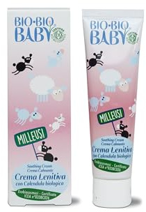 Pilogen Carezza - Bio Baby, Crema Lenitiva Milleusi 100% Biologica, per Bambini e Neonati, a Base di Calendula, per Viso e Corpo, Idrata e Lenisce la Pelle, Ideale per le Mani Screpolate, 100 ml