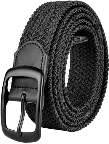 Awlyfm Flechtgürtel Herren 120-180cm Stretchgürtel Elastischer Gürtel Männer Schwarz Braun