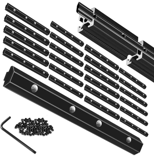 iMetrx Black 24pcs 4040 Staight Connector Corner Bracket Joint Plate 4040 Hardware T-Slotted Accessories V-Slot with Screws for 4040 Aluminum Profile 3D Printer Accessories Black