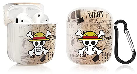 LEWOTE Custodia in Silicone Compatibile con Airpods 1 e 2 Funny Cute Cartoon 3D Case Cover (Skull)