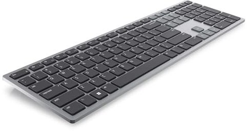 Dell Teclado Inalámbrico 1574, Español (QWERTY), Bluetooth 5.0 y RF 2.4GHz | Teclas programables, teclado numérico, Gris Titanio, batería 36 meses, cifrado AES‑128, compatibilidad Windows, Mac, Linux