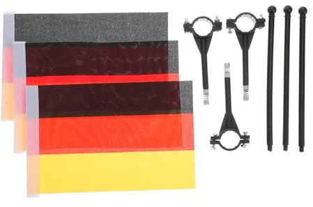 BESPORTBLE 3stücke Teiliges Deutschland Fahrradflaggen Mit Halterung Dekorative Fahrradfahne Für Bessere Sichtbarkeit Einfache Werkzeugfreie Montage Vielseitig Für Fahrrad Motorrad Auto Zubeh