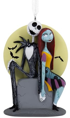 Hallmark Jack Skellington and Sally Hanging Christmas Ornament, Disney The Nightmare Before Christmas, Resin Tree Decoration