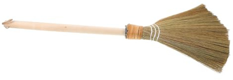Small Whisk Sweeping Hand Broom, Straw, Soft Bristles | Retro Rustic Charm, Child Friendly Design, for Sidewalks and Courtyard Use