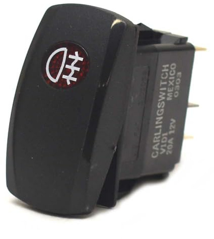 Carling On-Off Contura V Boat Rocker Switch | Fog Light 4 Spade 12V