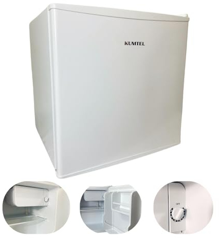 Kumtel Mini Frigo Bar, Frigorifero Piccolo, Silenzioso, Hotel, Casa, Ufficio, 43L, Bianco, Cerniera Reversibile, Termostato 6 Impostazioni, ?47.2 x 45 x 49.2 cm