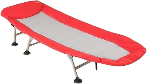 KjoiDWz Terrassstolar, fåtölj, hopfällbar säng, bärbar fiskesäng, kontorssäng, enkelsäng, utomhusstrandsäng(Rosso)