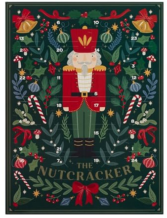 Katsy Style - Milk Chocolate Advent Calendar, The Nutcracker Edition - Christmas Countdown Gift Box with 24 Milk Chocolates, Festive Treats for Kids and Family, Holiday Celebration Delight, 40g
