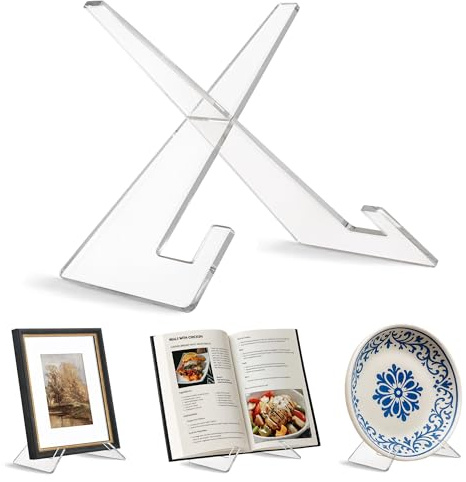 Americanflat Acrylic Easel Stand - 8 Tabletop Easel and Plate Stand - Lightweight Display Holders for Photos, Cards, Frames, Books, Magazines, Albums - Home or Office Decor