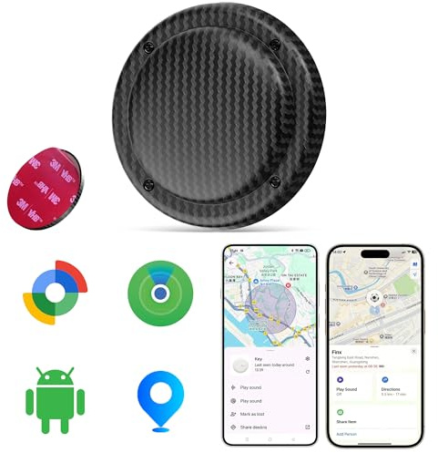 MiLi 3M Klebe-Tracker-Tag, Dual-System (iOS/Android) Bluetooth-Tracker zum Aufkleben, kompatibel mit Apple „Wo ist?“ und Google Mein Gerät Finden App, Finder für Skier, Fahrrad, Roller, Skateboard