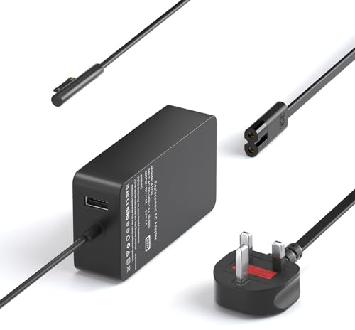 65W Surface Pro Charger For Microsoft Surface Pro/Laptop/Book/Go Series | Supports 44W/36W magnetic interface, built-in auxiliary USB port, stable charging for Surface models