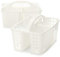 com-four® 2x Cestino portaoggetti, cestino con manico in plastica con 3 scomparti ciascuno per articoli per l'igiene, detergenti e altri oggetti (02 pezzi - 31x23 cm bianco)