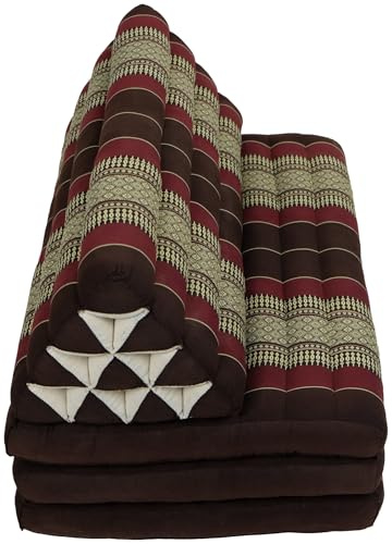 Fine Asianliving Coussin Thaïlandais Triangulaire Matelas 3 Parties XXXL 90x190cm Matelas Tapis de méditation Coussin thaï Kapok 301-N11