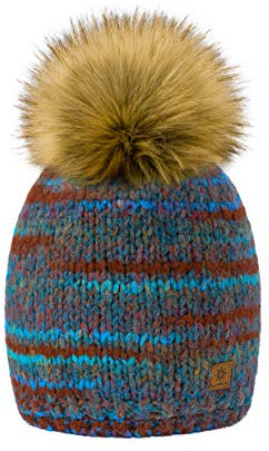 MFAZ Morefaz Ltd Vinter kvinnor hatt eller halsduk ull mössa hatt mask stickade mössor fleece pom pom pom