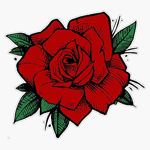 Old School Tattoo Rose Vinyl Waterproof Sticker Decal Car Laptop Wall Window Bumper Sticker 5