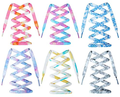 JK Home 12Pcs Lacets Plat 6 Couleurs Remplacement 140cm Multicolore #A