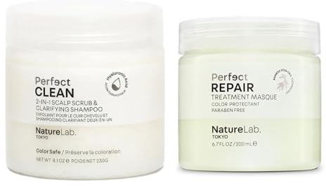 NatureLab.TOKYO Perfect Clean & Repair Treatment Duo: Perfect Clean 2-in1 Clarifying Scalp Scrub and Shampoo 8.1 oz & Perfect Repair Treatment Masque 6.7 oz