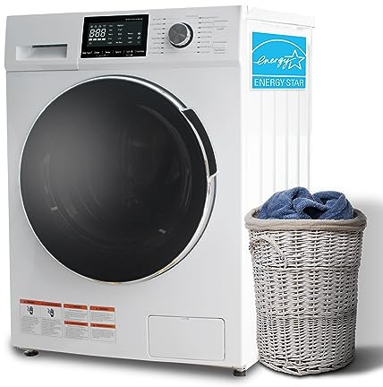 Washer Dryer Combo for RV Ventless, 2.7 cu.ft 120V Portable Washing Machine And Dryer All In One, 24W Compact for Apartment Home Dorm Camper Front Load Stackable Small Clothes Washer With 16 Circles