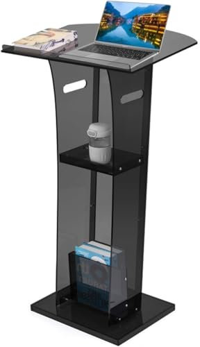 ERSDM Acryl-Podiumsständer, 43/47 H, transparentes Podium mit Ablagefach, tragbare Kanzeln for Kirchen, Rednerpulte und Podien, Hochzeit, Klassenzimmer, Konferenz (Size : 47in)