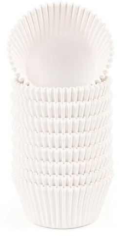200 Pcs Cupcake Cases Paper Baking Cups, Food Grade Non Stick Cupcake Liners Greaseproof Baking Cases for Cake Balls, Muffins, Cupcakes and Candies White