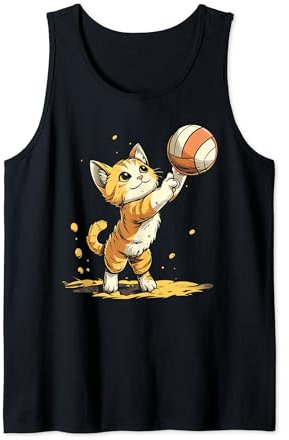 Beachvolleyball Herren, Damen & Kinder Cat Volleyballspieler Tank Top