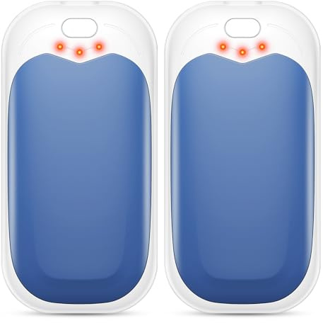 gabless Handwärmer Wiederaufladbar 2er, Elektrisch Handwärmer USB Tragbarer Handwärmers im Taschenformat mit 3 Wärmestufen, Schnell aufheizendes Taschenwärmer Tolles Geschenk für Männer und Frauen
