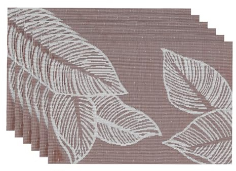 Komforbaa Tovaglietta Lavabili 45x30cm, sottopiatti Individuali Set da 6 pezzi, Resistenti al Calore tovagliette colazione Marrone Caffè