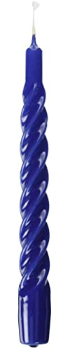Cereria di Giorgio Risthò Bougies Tortillon Laqué, Cire de Paraffine, Bleu, 2,2 cm, 3 unités