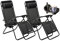 SUNMER Set of 2 Sun Lounger Garden Chairs With Cup And Phone Holder | Adjustable Headrest Pillow | Deck Folding Recliner Zero Gravity Outdoor Chair - Black